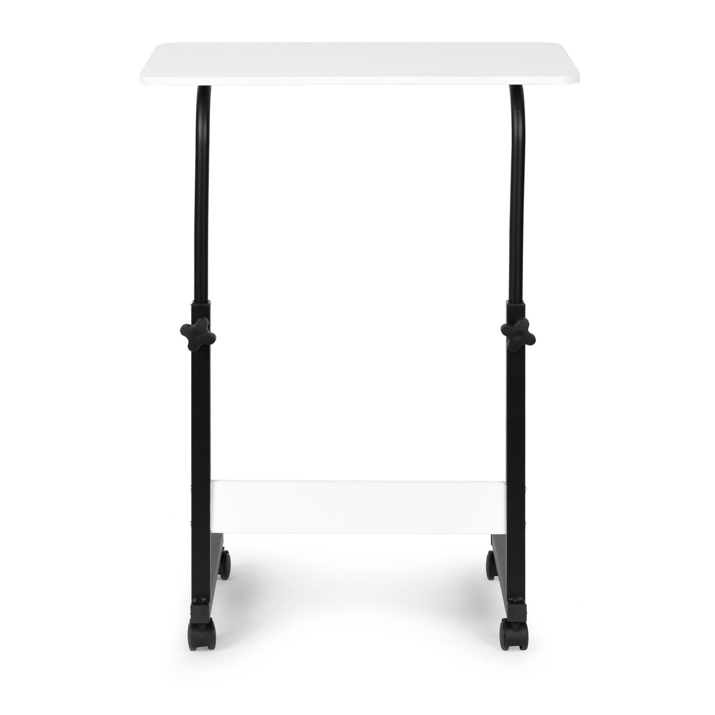 Laptop table with wheels, desk attached to the sofa armchair - white