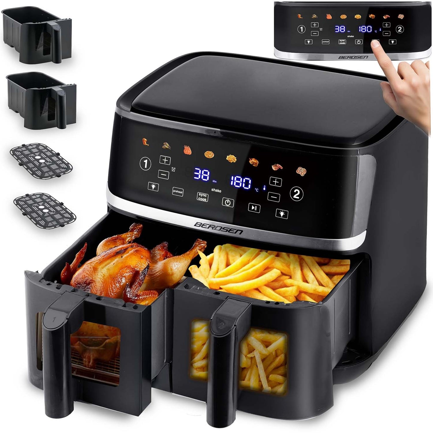 Large Air fryer Berdsen BD-657 black