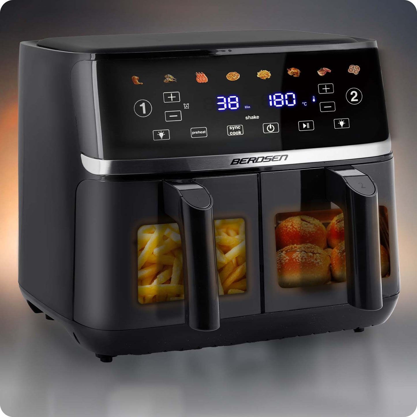 Large Air fryer Berdsen BD-657 black