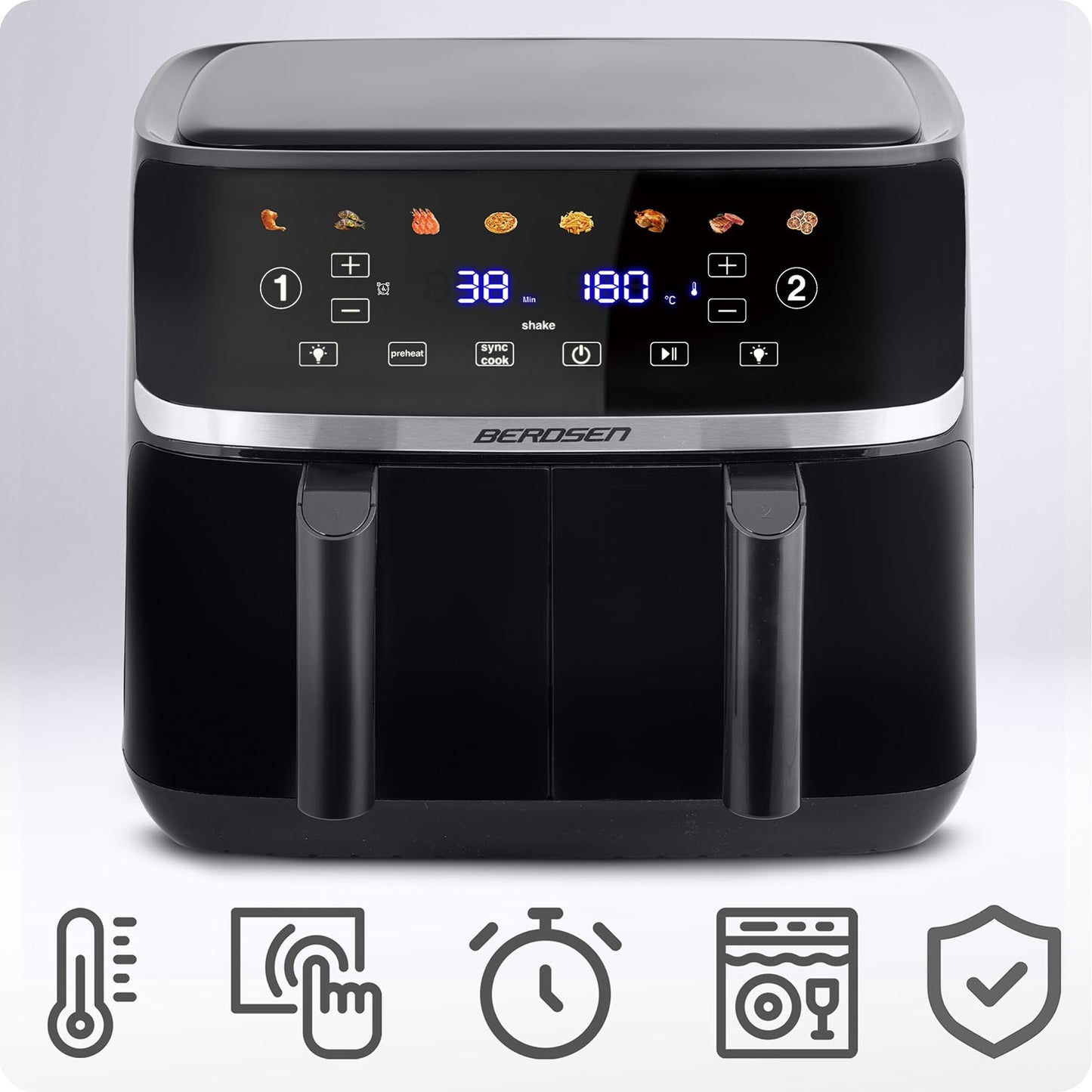 Large Air fryer Berdsen BD-657 black