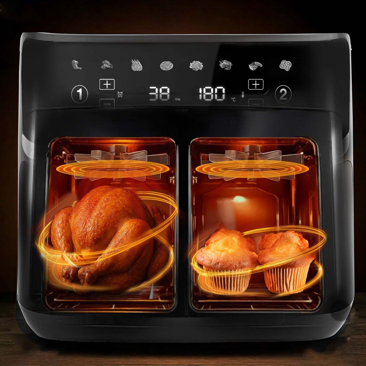 Large Air fryer Berdsen BD-657 black