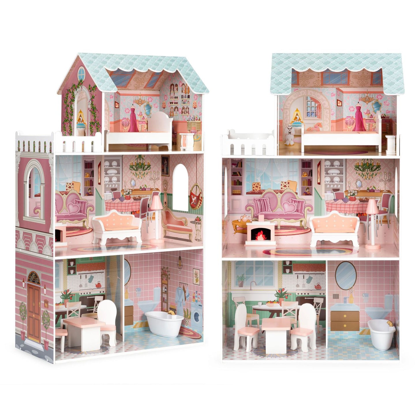 Large Barbie dollhouse with a set of furniture ECOTOYS