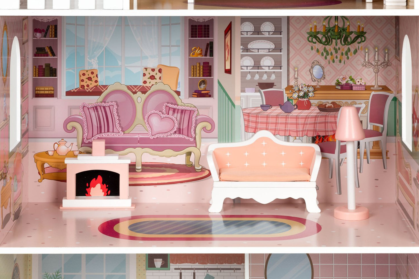 Large Barbie dollhouse with a set of furniture ECOTOYS