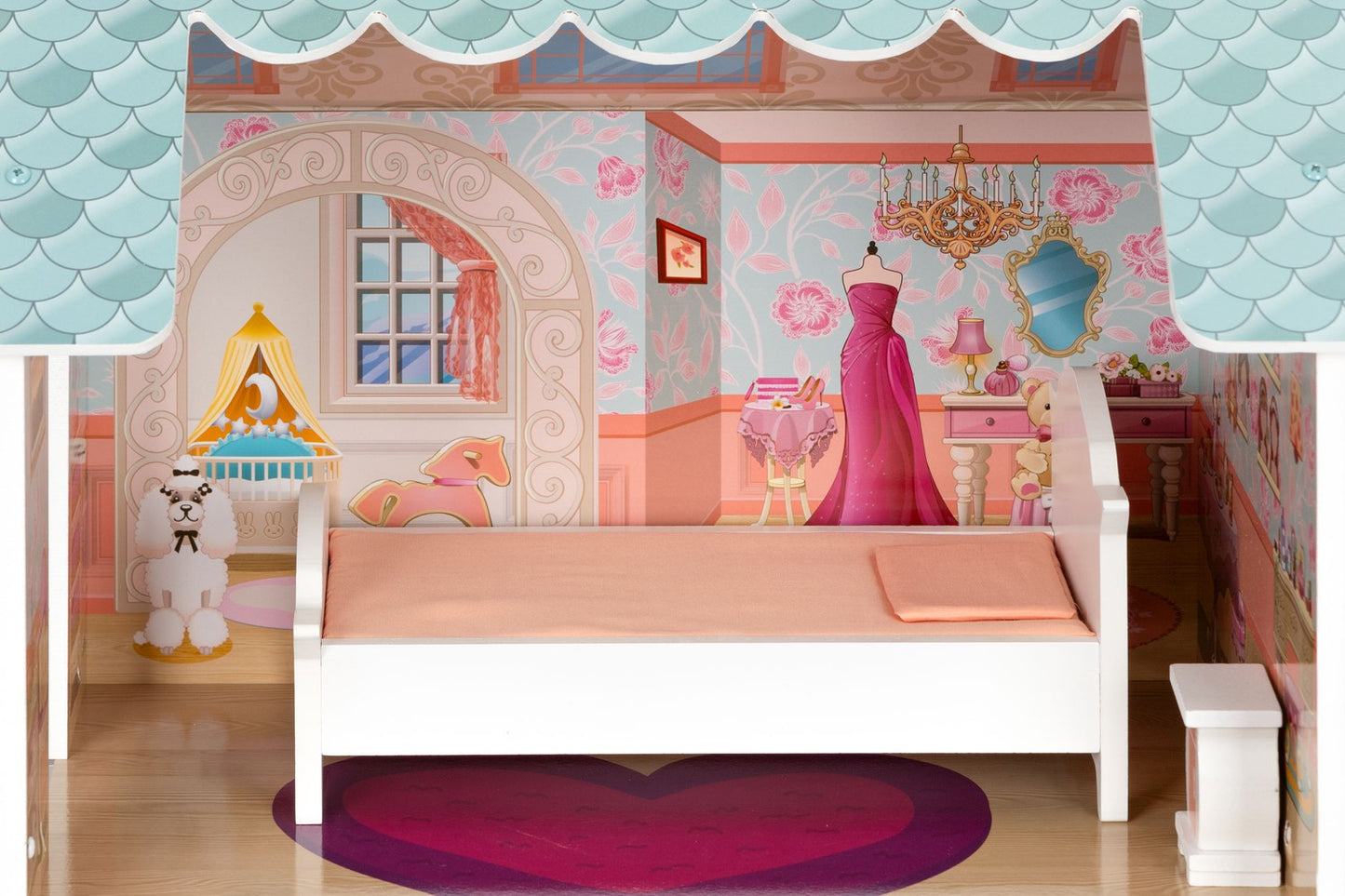 Large Barbie dollhouse with a set of furniture ECOTOYS
