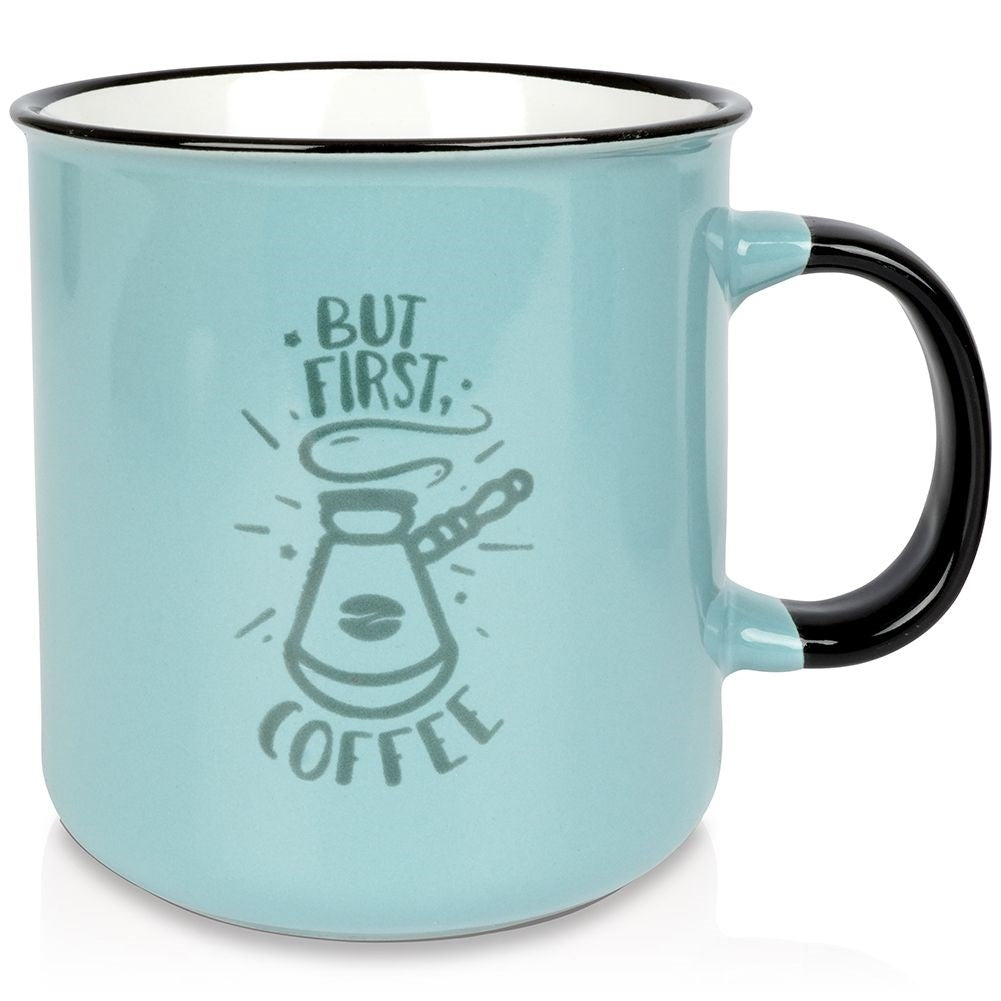Large Blue Ceramic Mug - 700 ml, Microwave safe