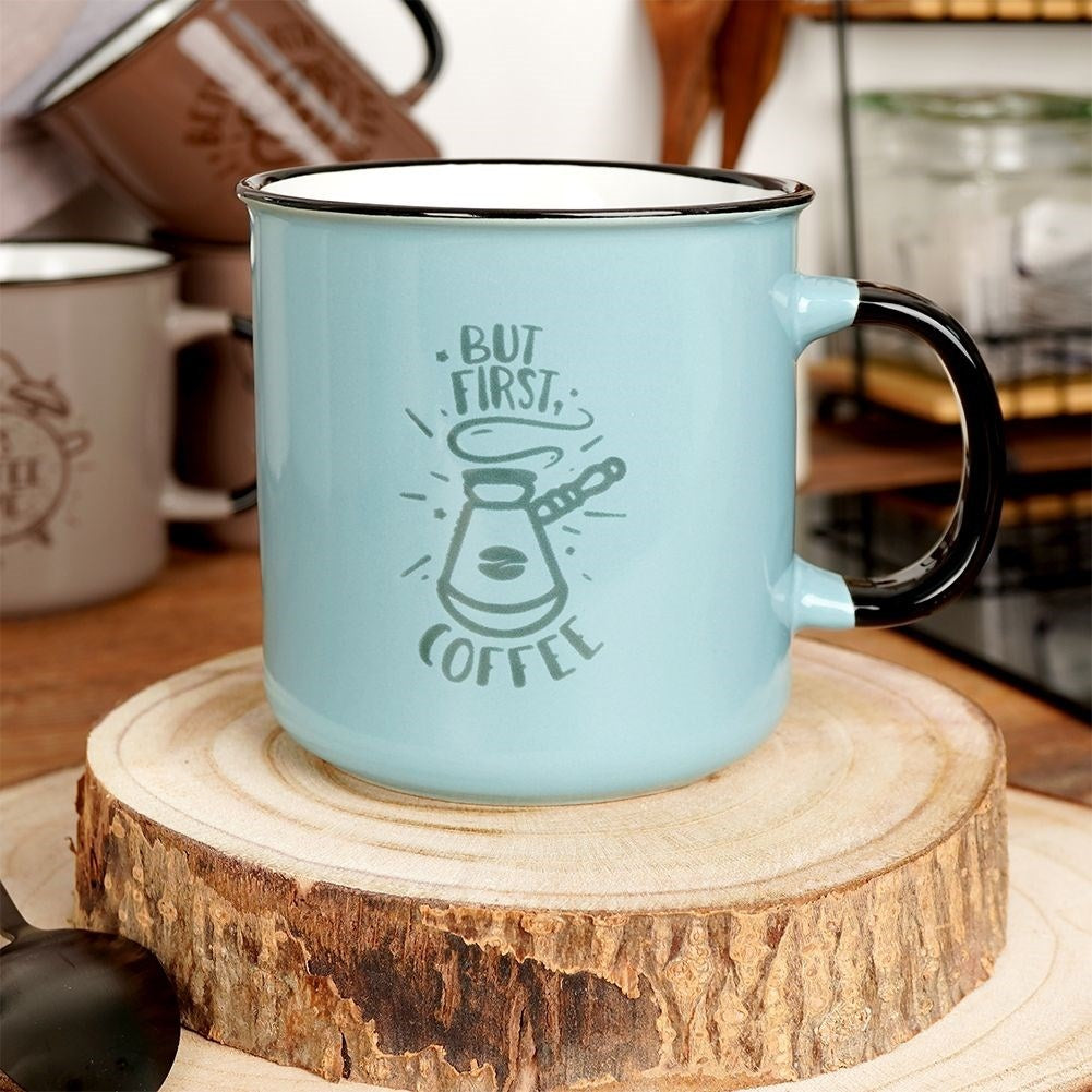 Large Blue Ceramic Mug - 700 ml, Microwave safe