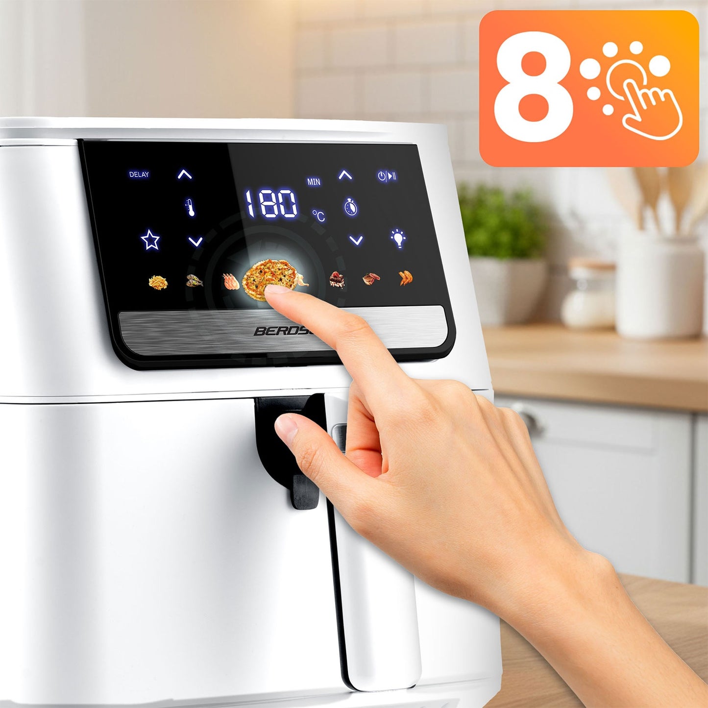 Large Capacity Air Fryer, 1700W, 6.5L, Touchscreen