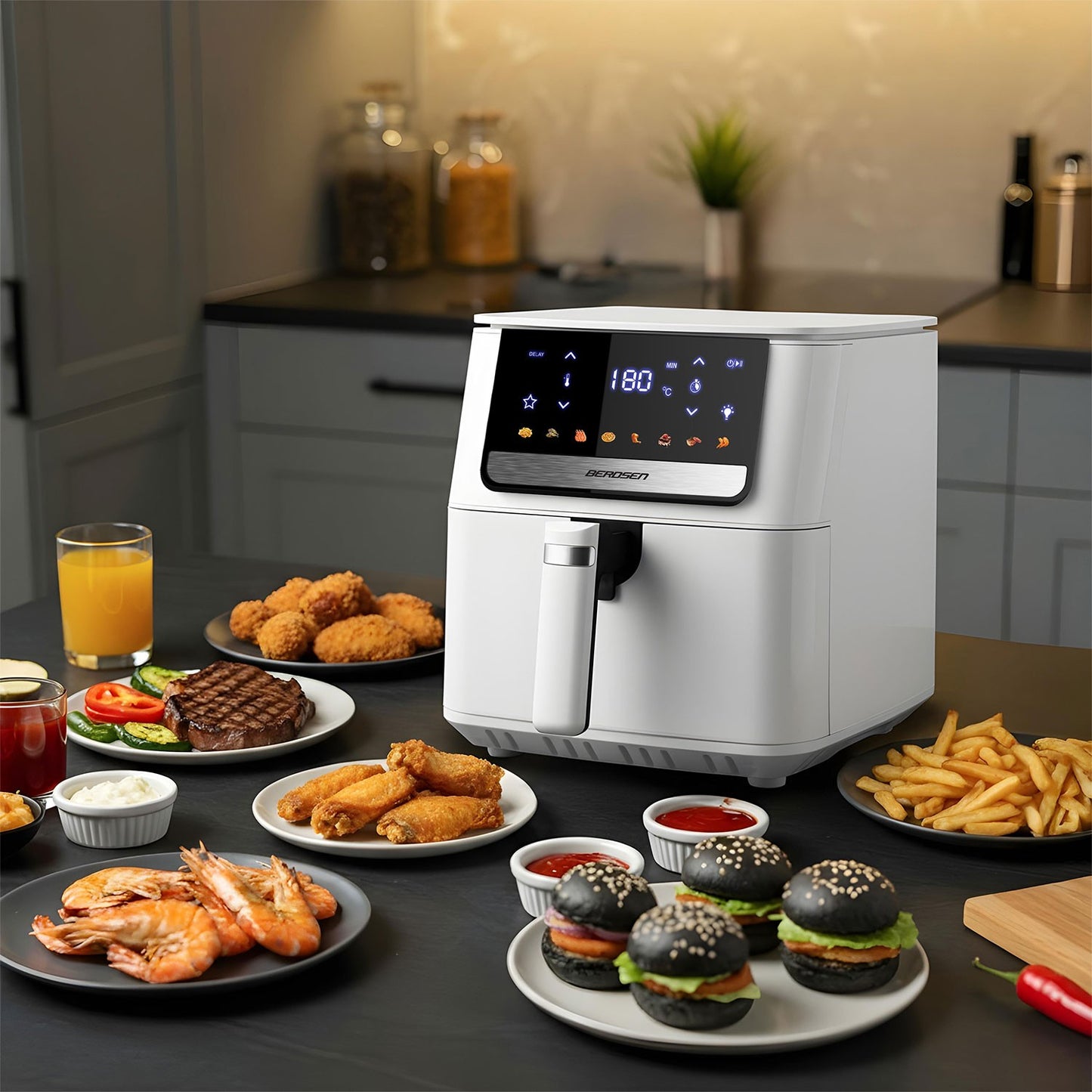 Large Capacity Air Fryer, 1700W, 6.5L, Touchscreen