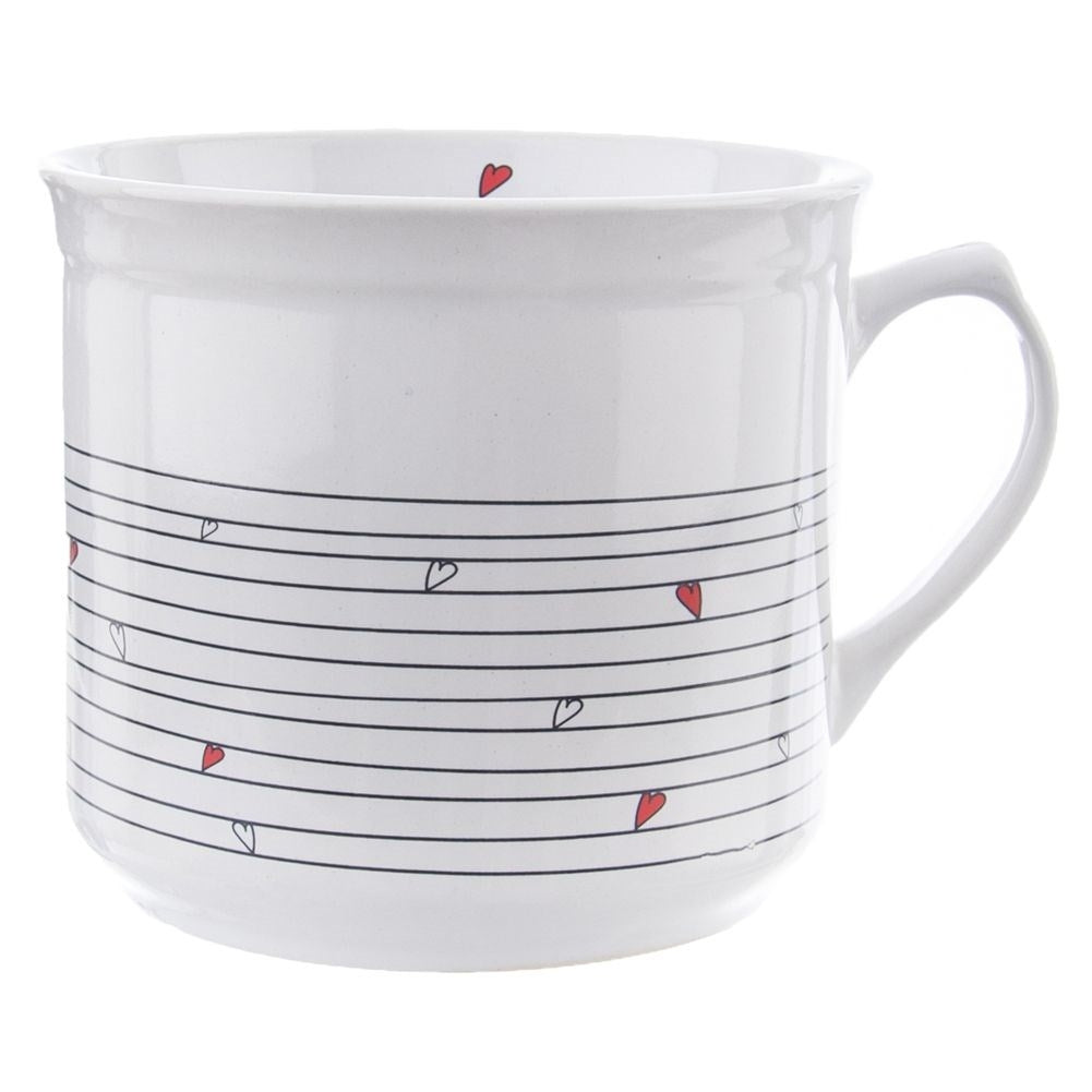 Large Ceramic Cup with Tea/Herb Bag and Flat Bottom