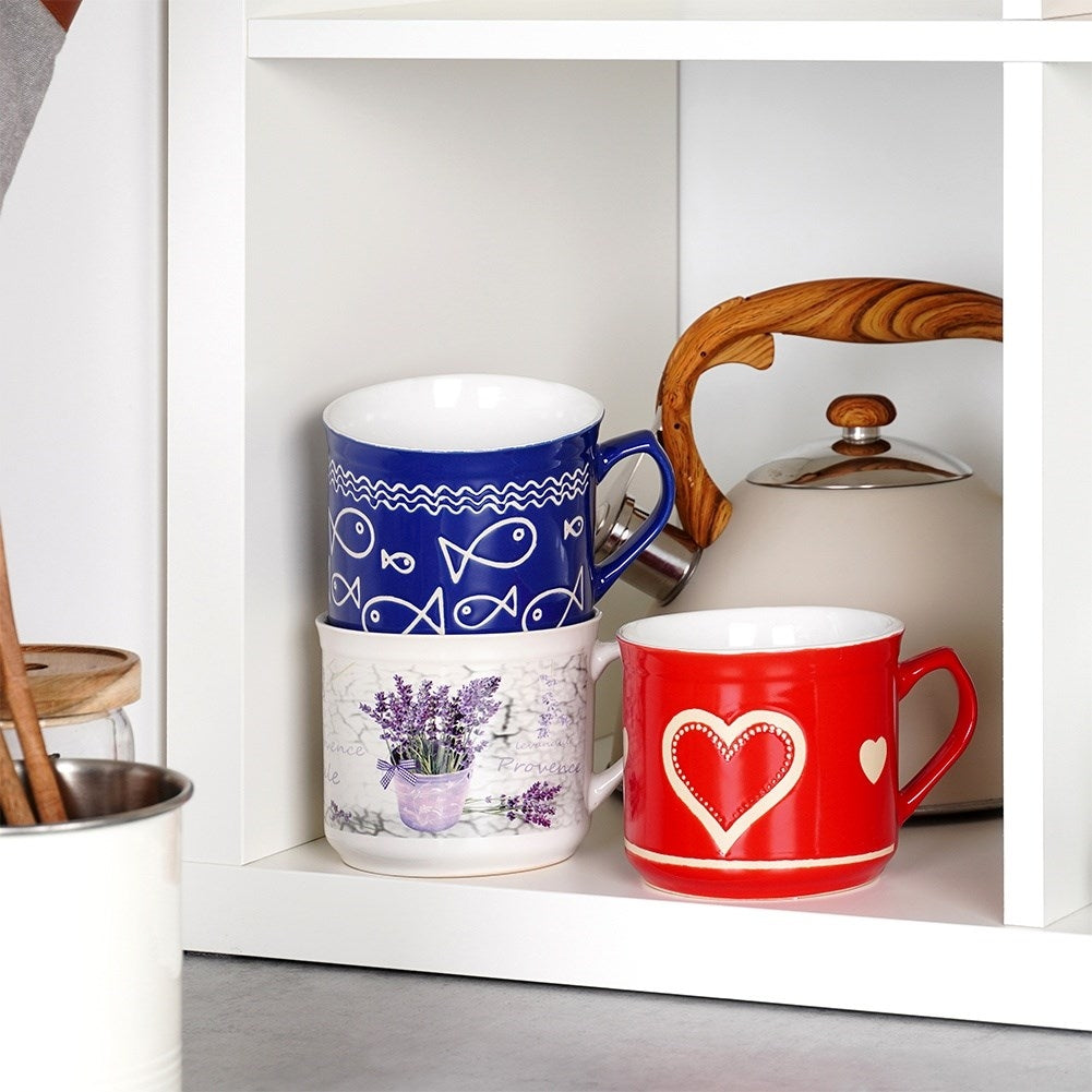 Large Ceramic Mug with Handle for Coffee and Tea