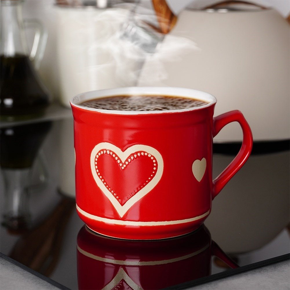 Large Ceramic Mug with Handle for Coffee and Tea
