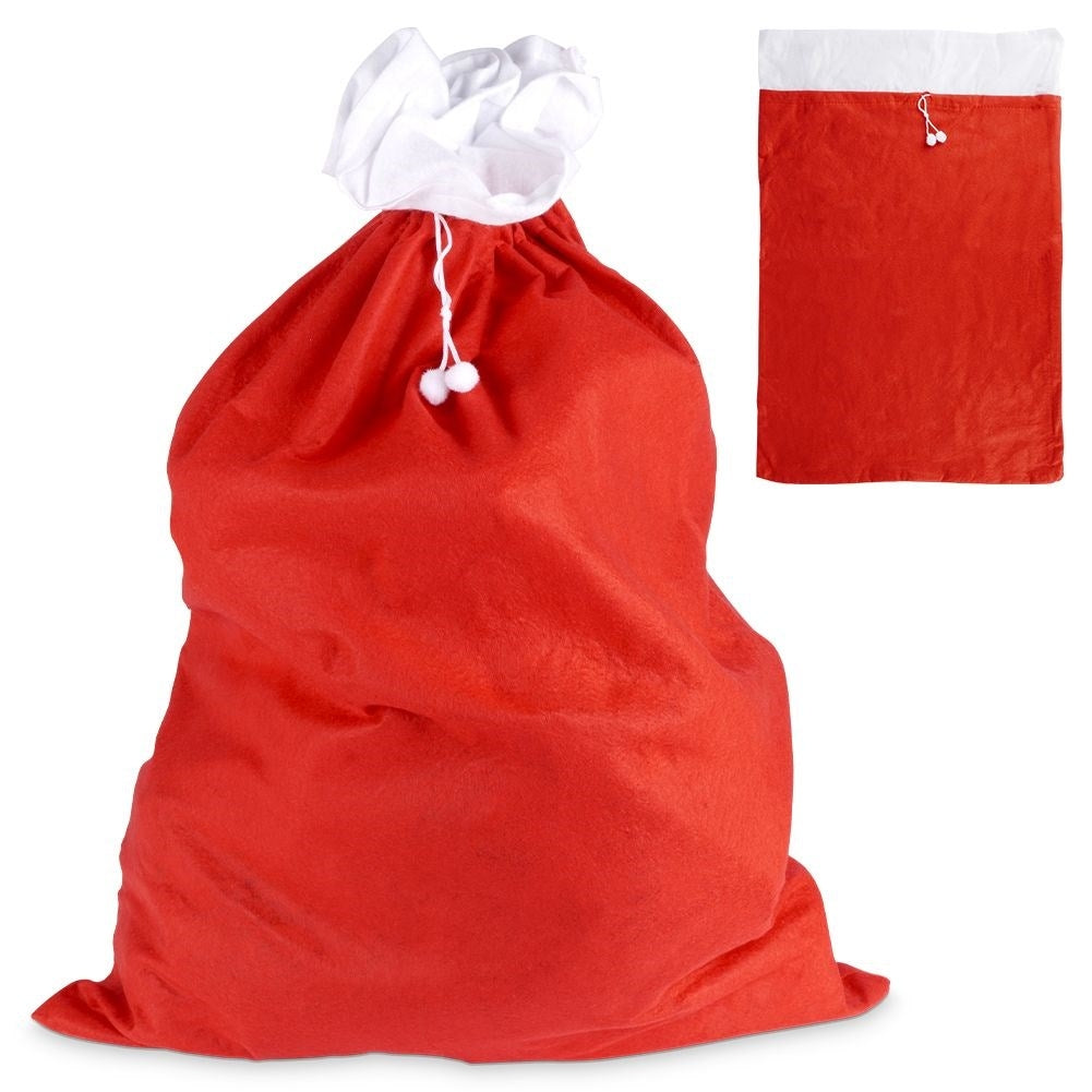 Large Christmas sack with drawstring in soft fleece