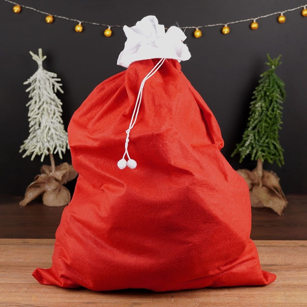 Large Christmas sack with drawstring in soft fleece