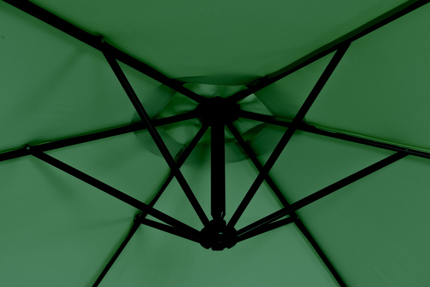 Large Garden Parasol with Cantilever Arm, Foldable 3 m, Green, 6 Ribs MultiGarden