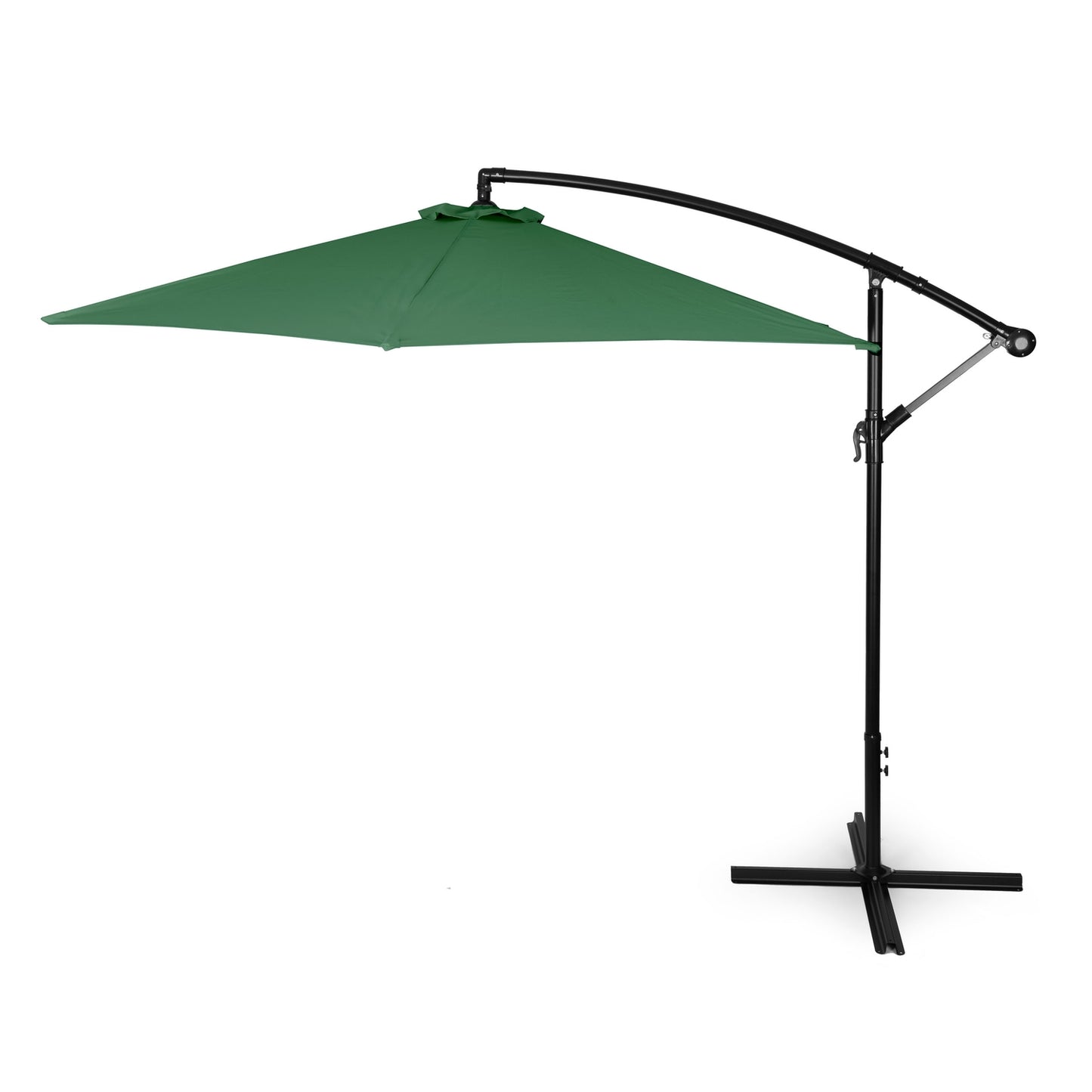 Large Garden Parasol with Cantilever Arm, Foldable 3 m, Green, 6 Ribs MultiGarden