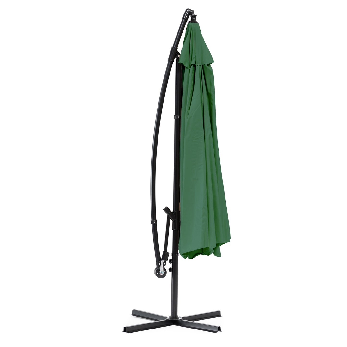 Large Garden Parasol with Cantilever Arm, Foldable 3 m, Green, 6 Ribs MultiGarden