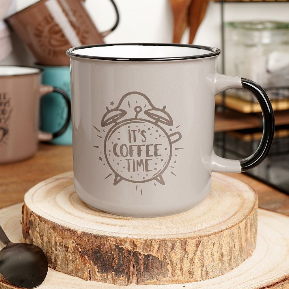 Large Gray Ceramic Mug 700 ml - Microwave safe