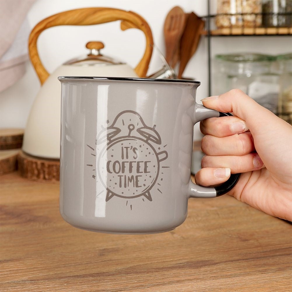 Large Gray Ceramic Mug 700 ml - Microwave safe