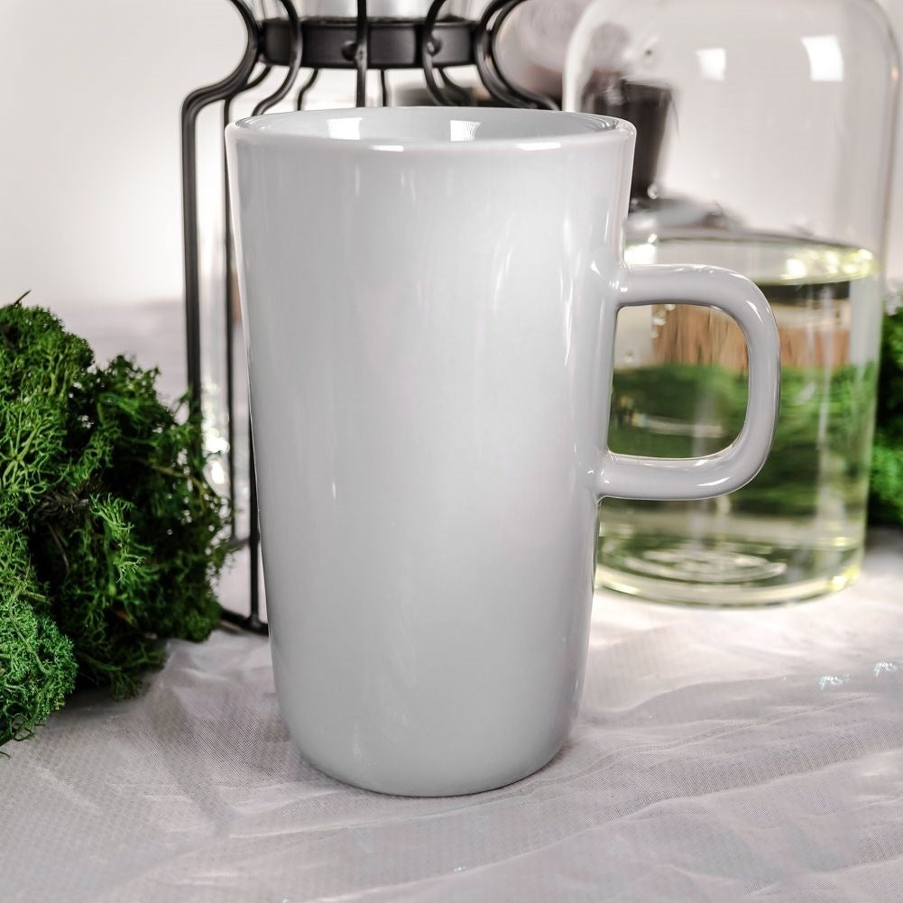 Large Gray Porcelain Mug - 530 ml for Coffee and Tea