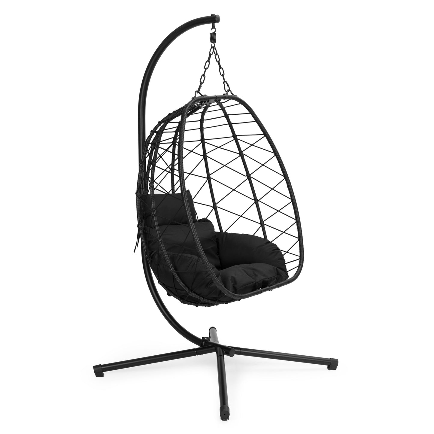Large Hanging Egg Chair Freestanding Swing for Garden up to 120 kg + Cushions MultiGarden