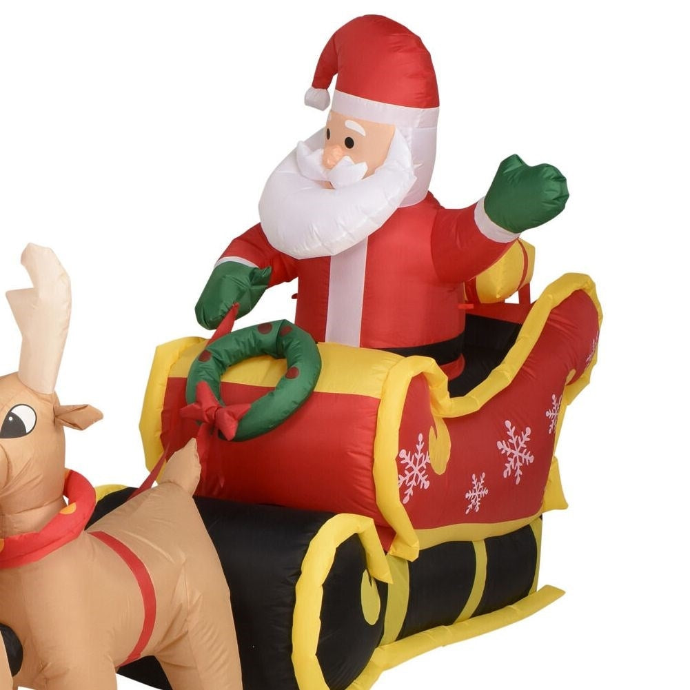 Large Inflatable Santa Claus with LED sleigh and Reindeer