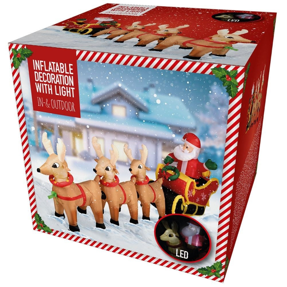 Large Inflatable Santa Claus with LED sleigh and Reindeer