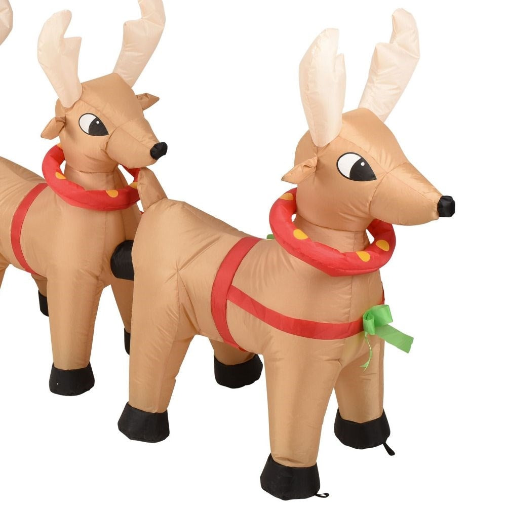 Large Inflatable Santa Claus with LED sleigh and Reindeer