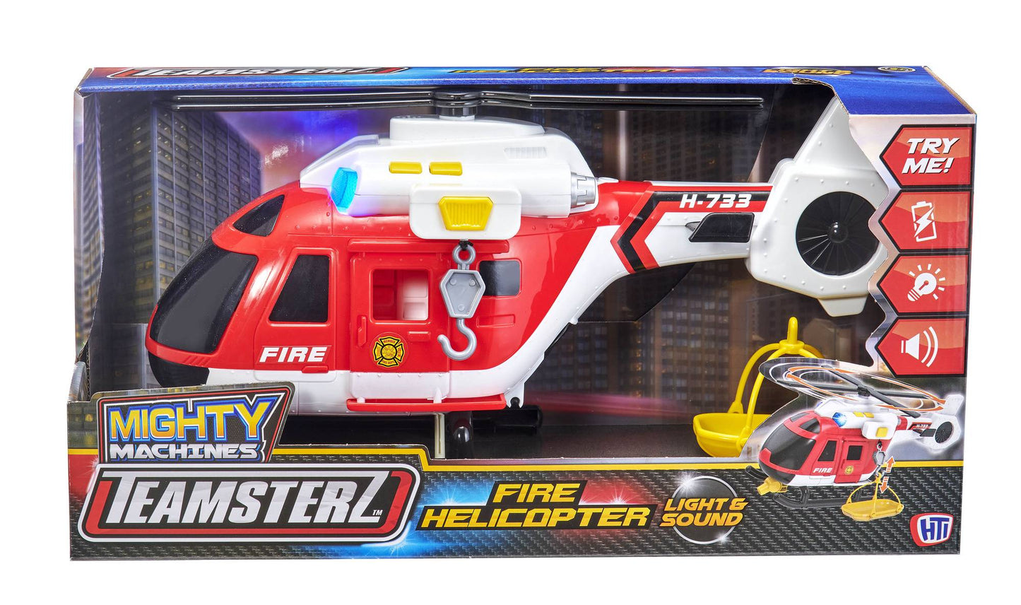 Large Light & Sound Fire Helicopter Toy, 38 cm