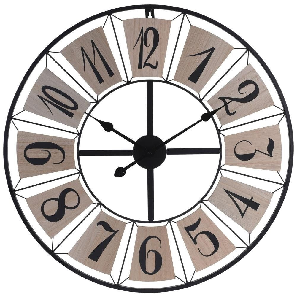 Large Loft-style Wall Clock made of Metal and MDF
