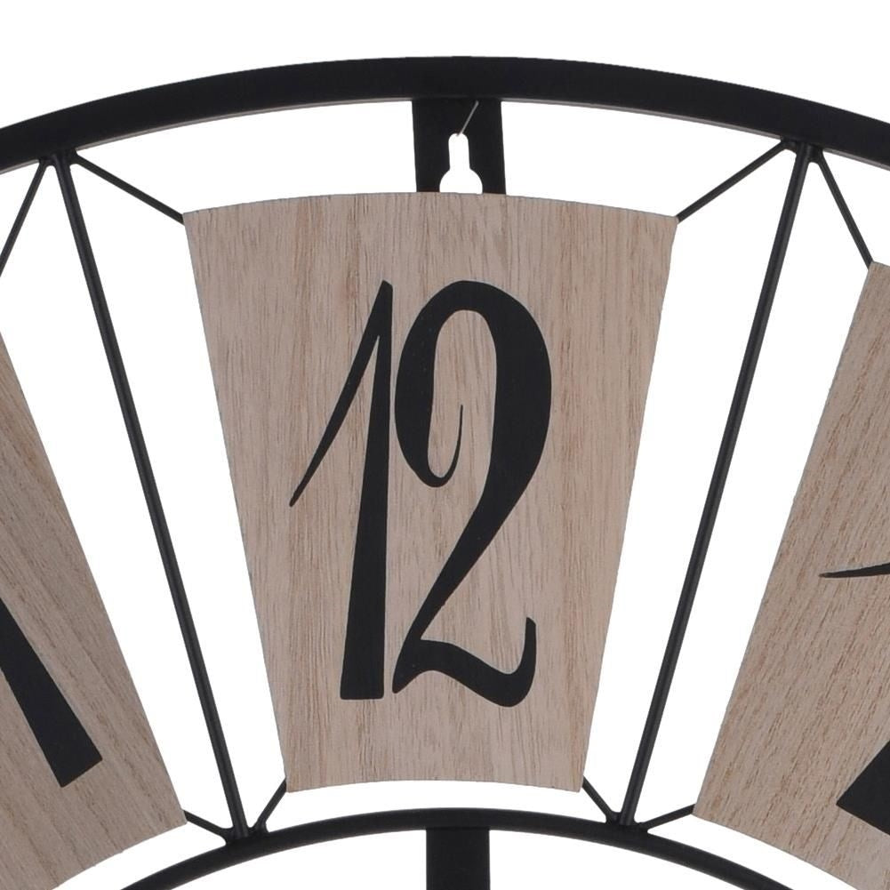 Large Loft-style Wall Clock made of Metal and MDF