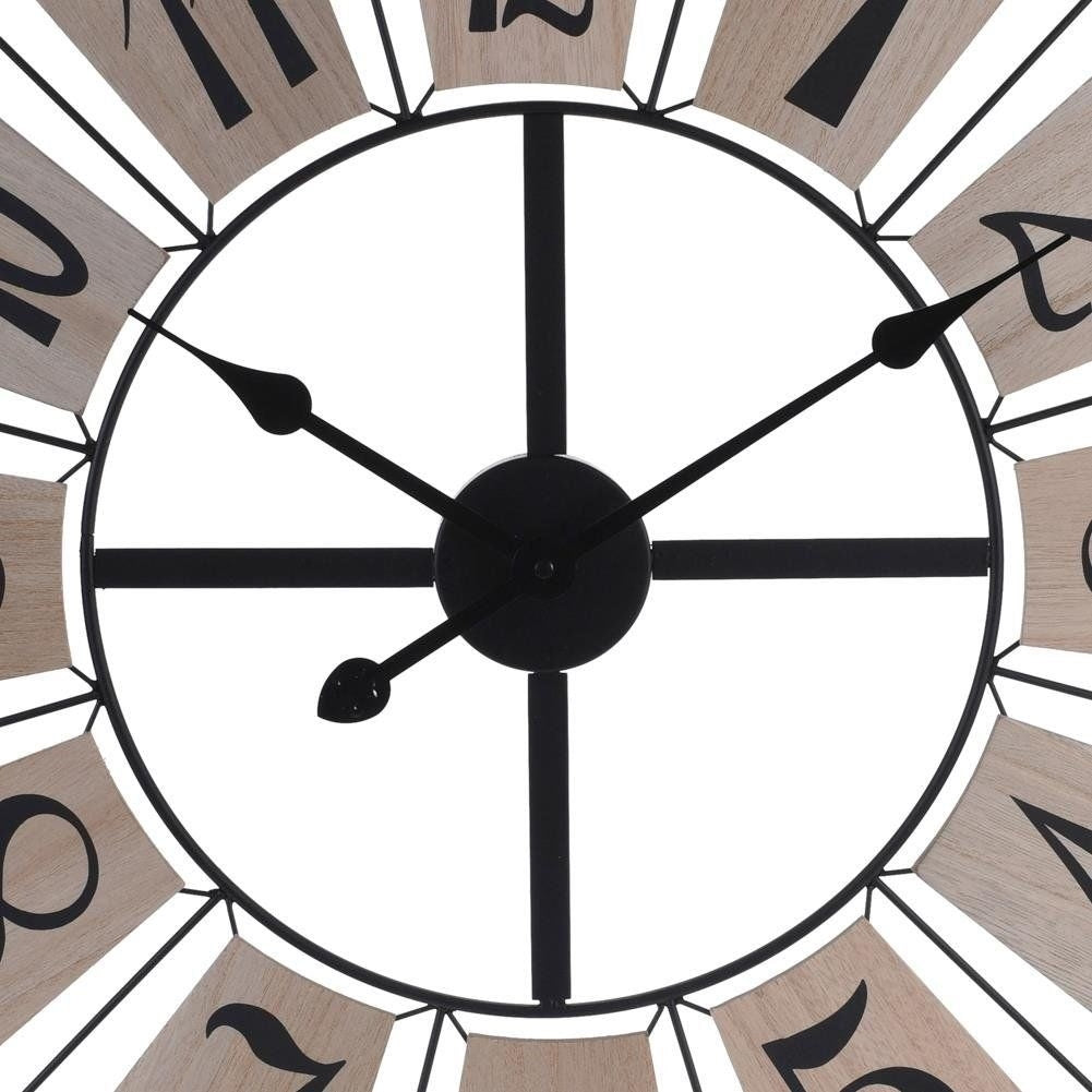 Large Loft-style Wall Clock made of Metal and MDF