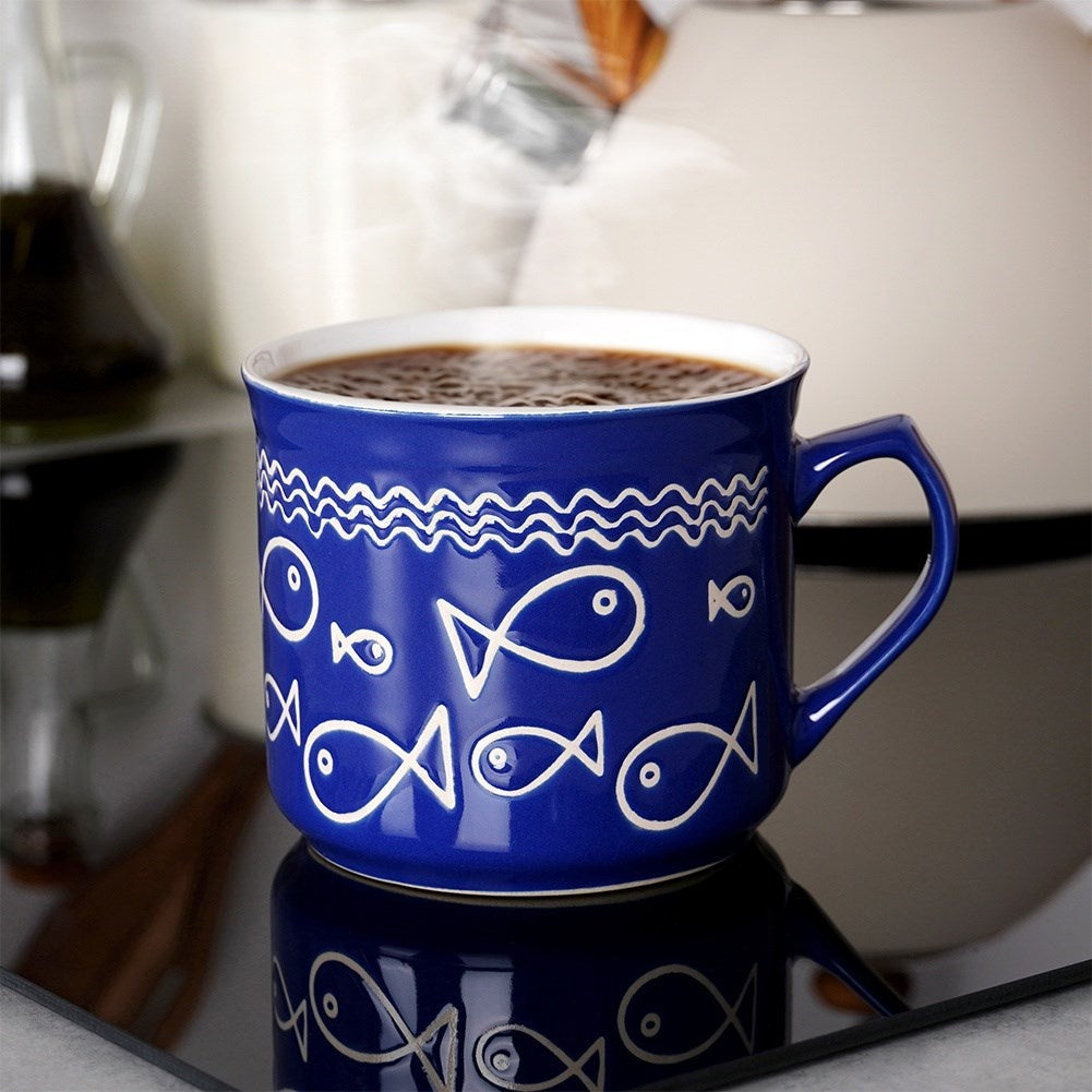 Large Mug with Handle for Hot Drinks, Ceramic