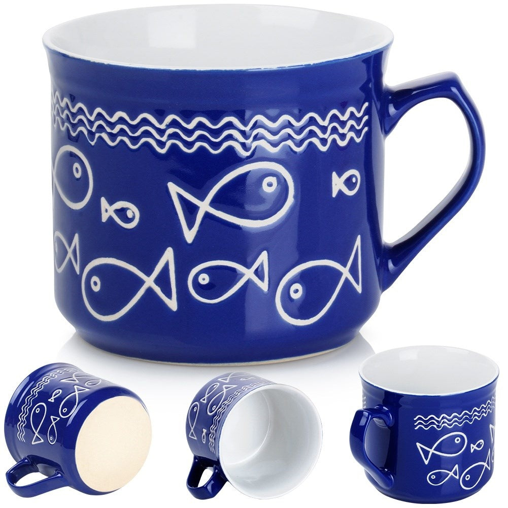 Large Mug with Handle for Hot Drinks, Ceramic