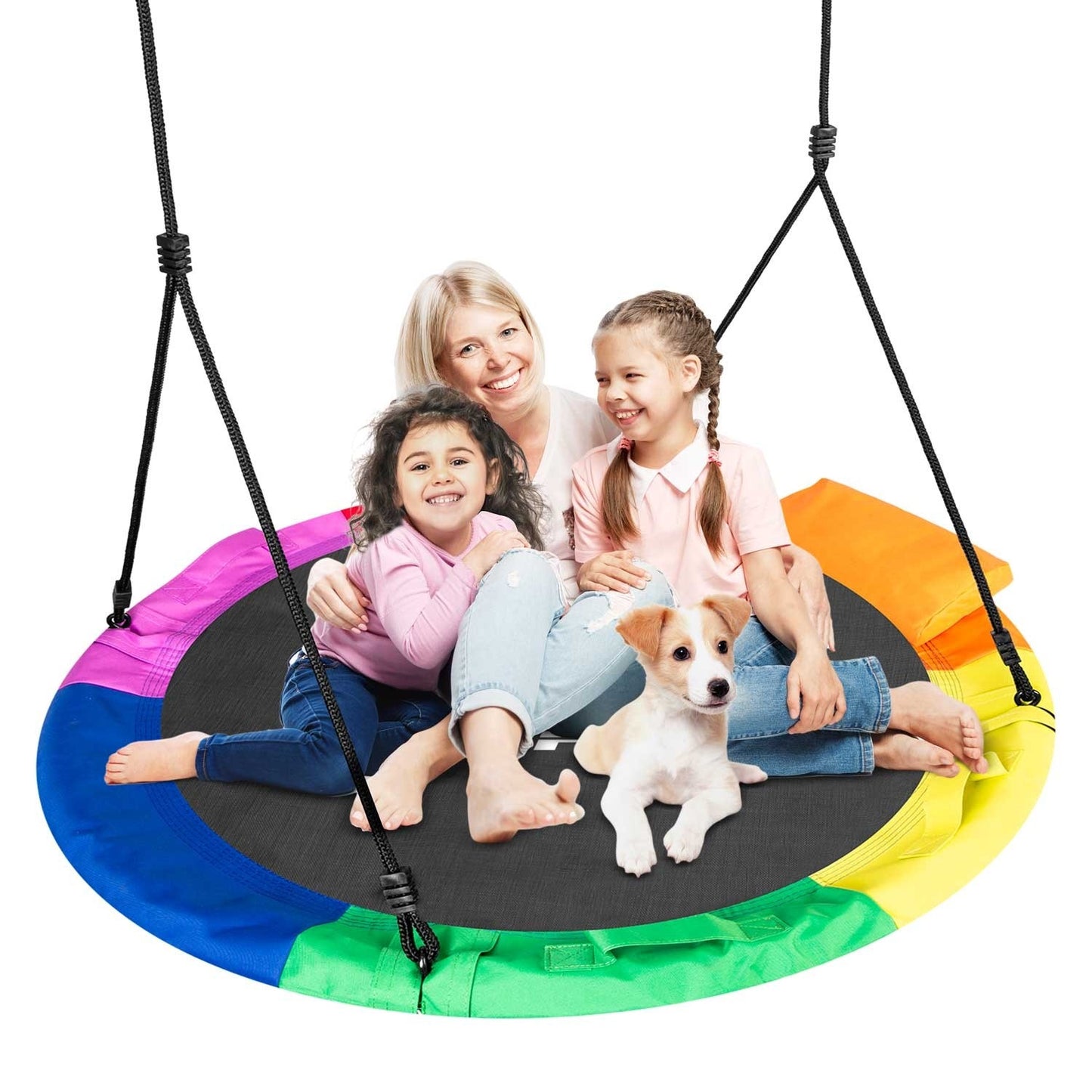 Large Multicolored Hanging Swing ""Bocianie Gniazdo"" XXL 110 cm