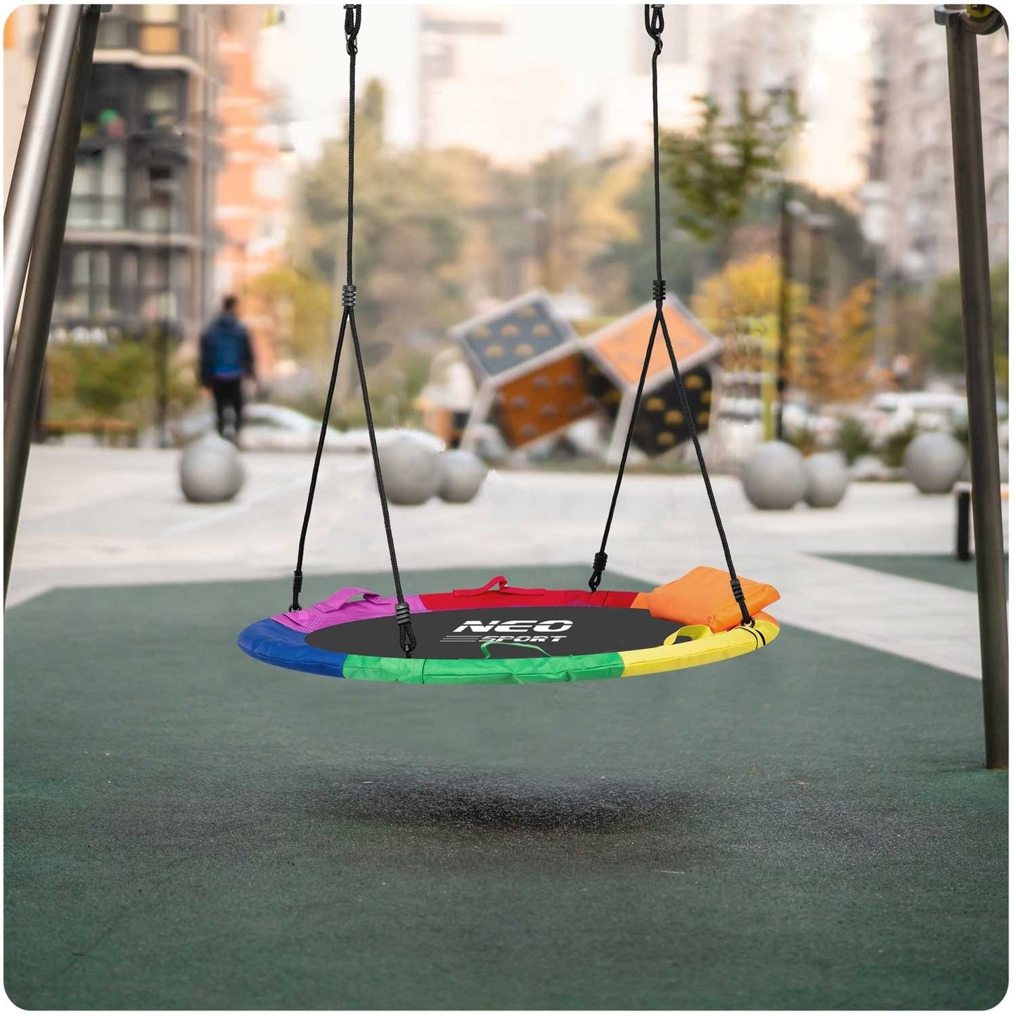 Large Multicolored Hanging Swing ""Bocianie Gniazdo"" XXL 110 cm