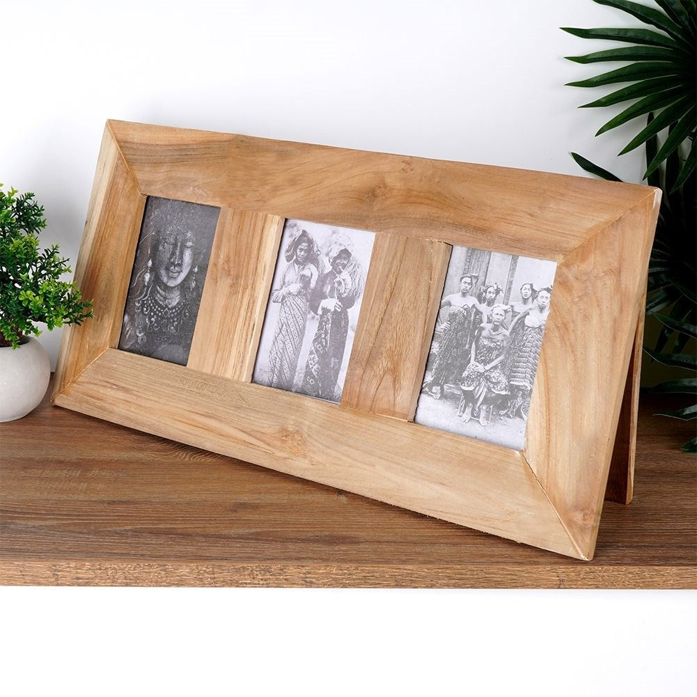 Large Rectangular Tea Frame for Three Pictures 10x15 cm