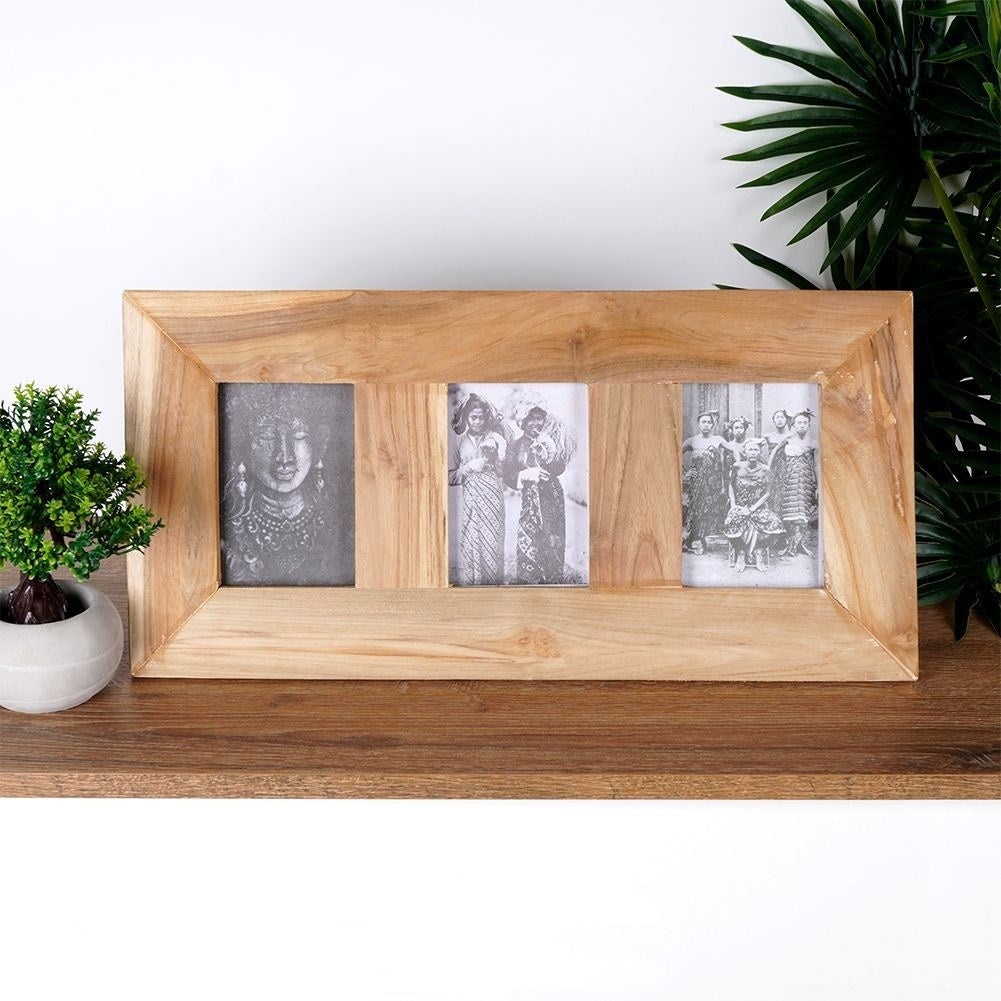 Large Rectangular Tea Frame for Three Pictures 10x15 cm