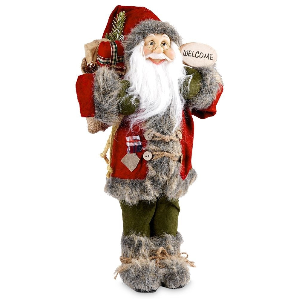 Large Santa figure 48 cm - Perfect Christmas decoration with clock