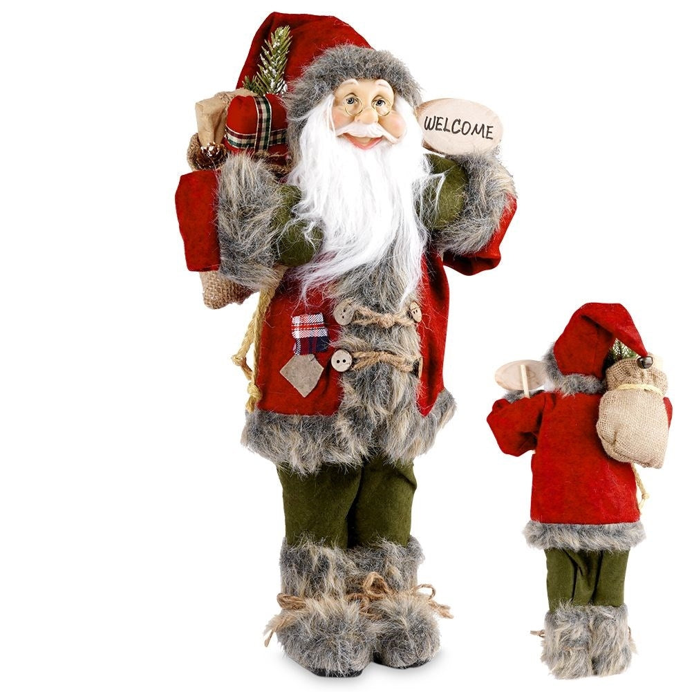 Large Santa figure 48 cm - Perfect Christmas decoration with clock