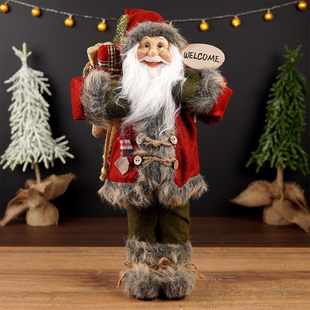 Large Santa figure 48 cm - Perfect Christmas decoration with clock