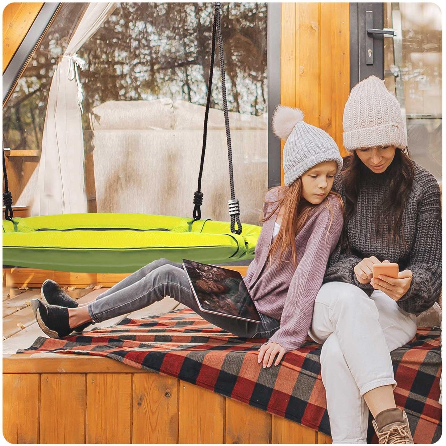 Large Seesaw "Bird's nest" Swingo XXL - Yellow 95 cm