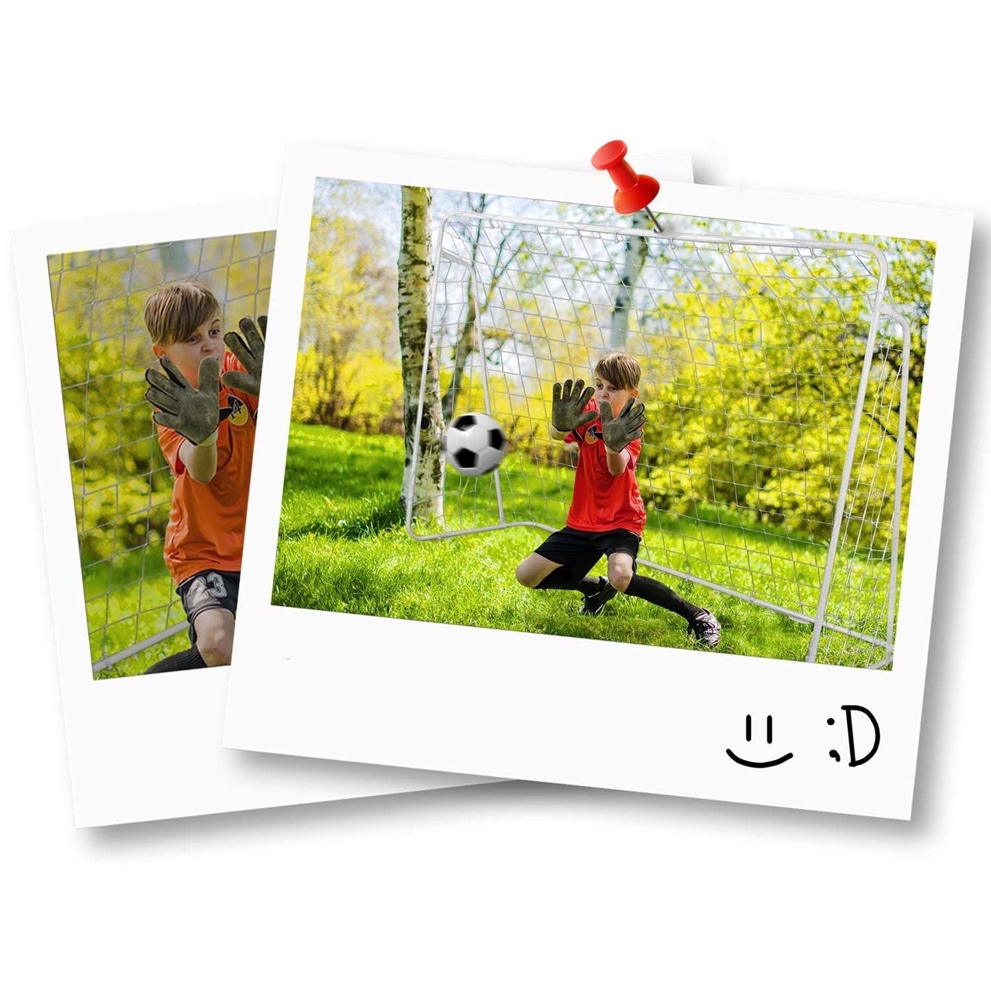 Soccer Goal with Target Net, 245x155x80 cm, Steel Frame