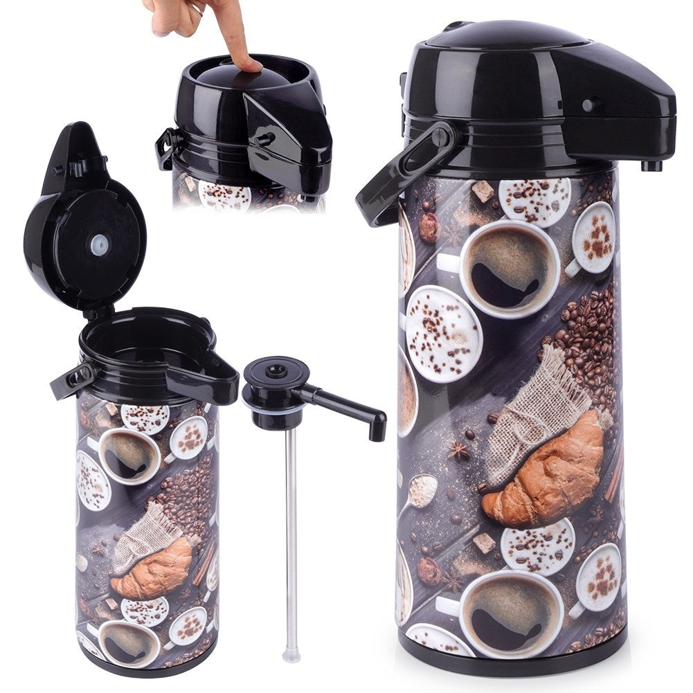 Large Thermos: For Hot & Cold Drinks, 1.9L Glass Insert