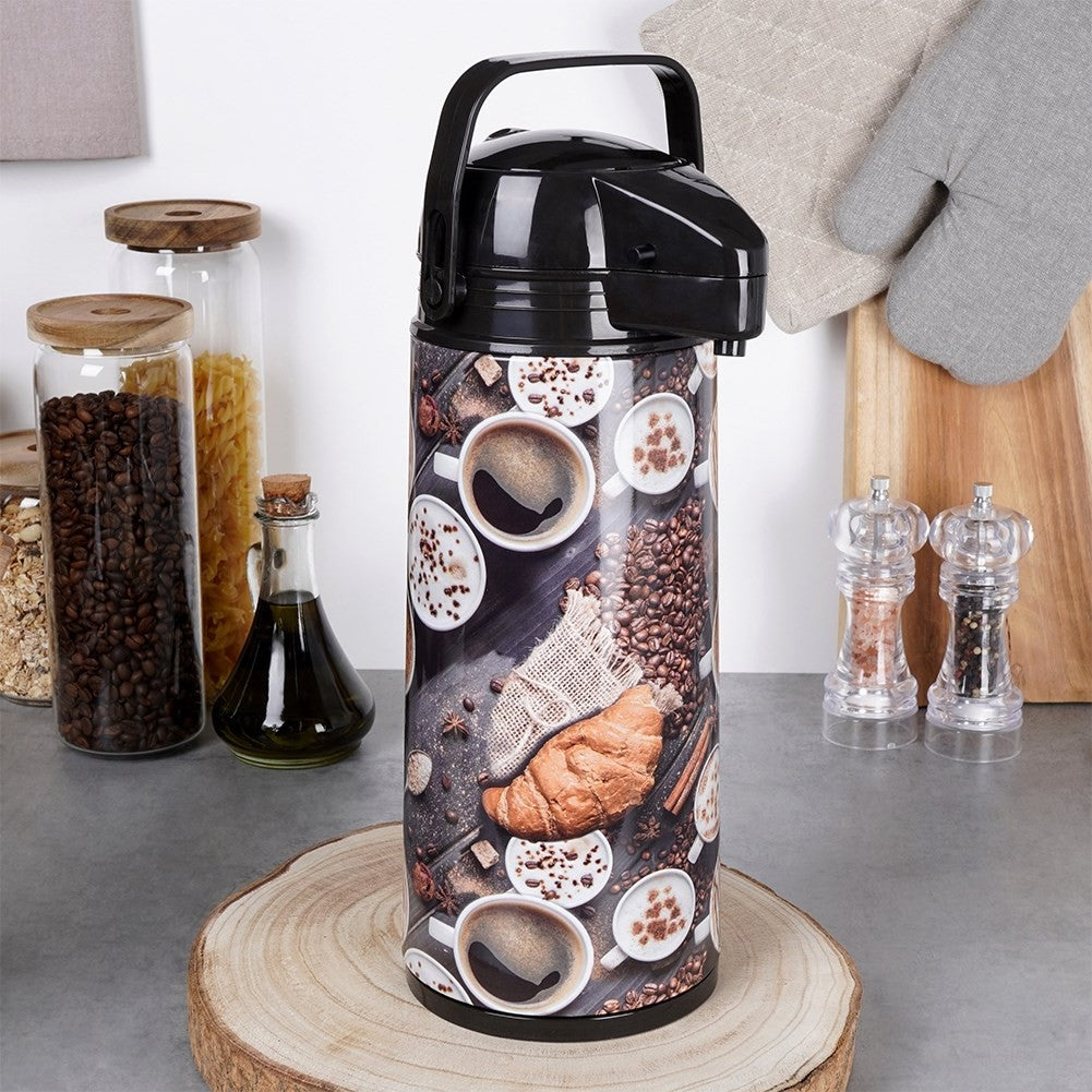 Large Thermos: For Hot & Cold Drinks, 1.9L Glass Insert