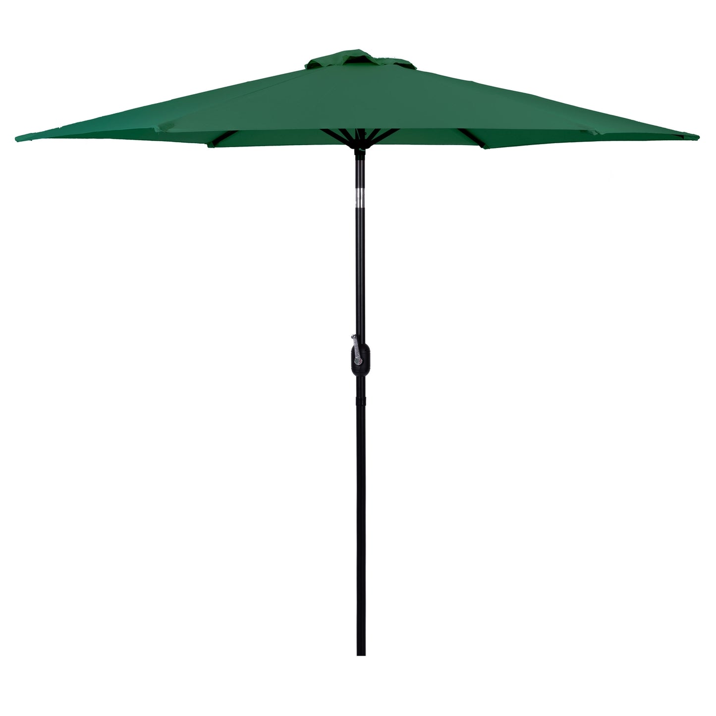 Large Tilted Garden Parasol with Crank, 6 Ribs, Green, 270 cm MultiGarden