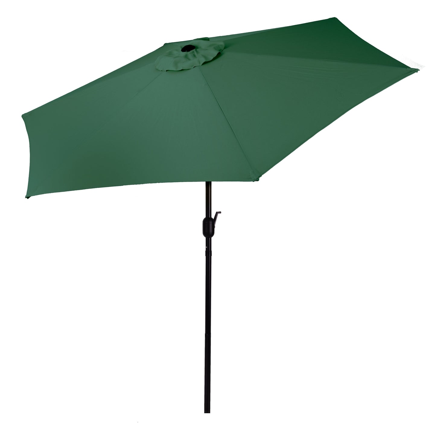 Large Tilted Garden Parasol with Crank, 6 Ribs, Green, 270 cm MultiGarden