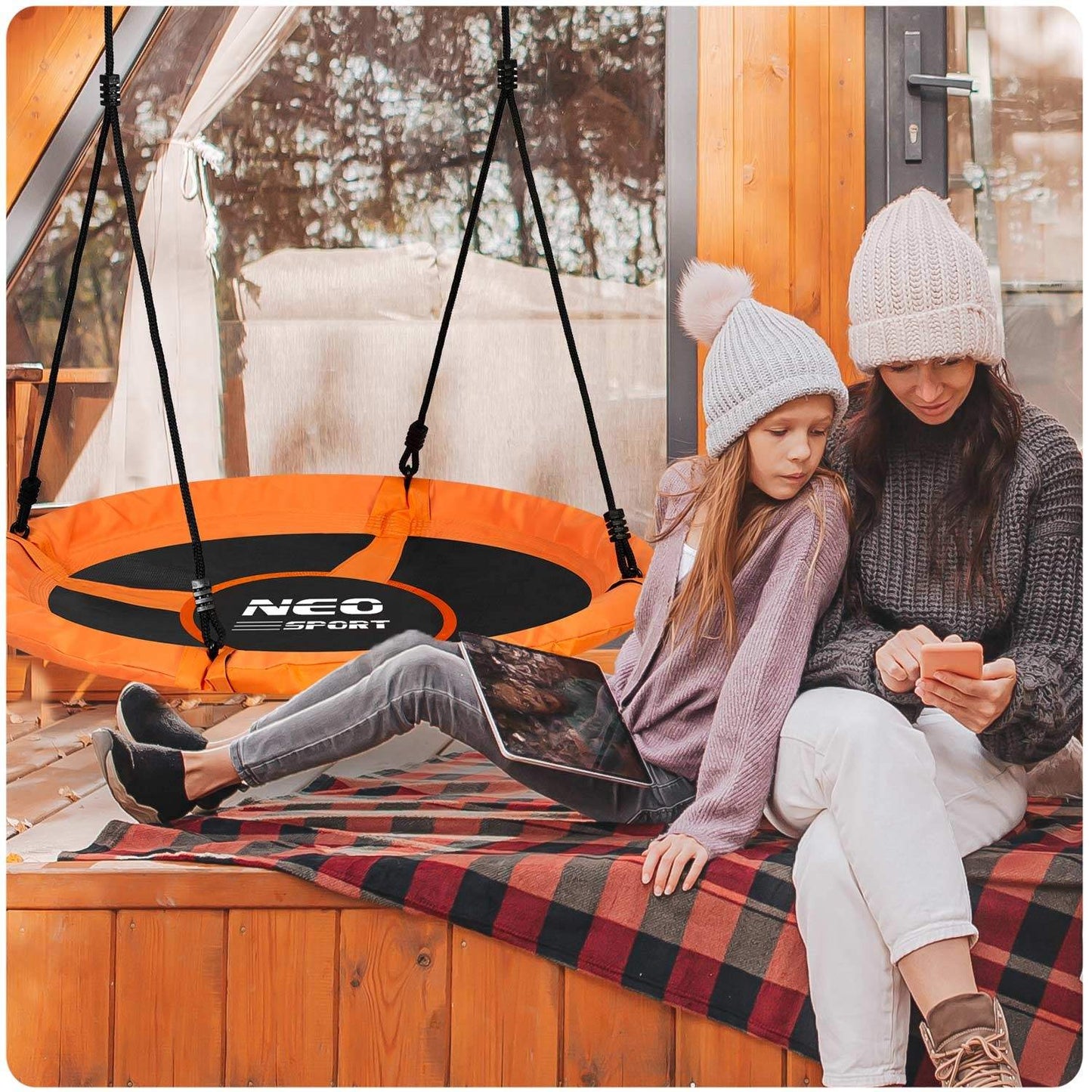 Large XXL Boho Gungsits in Orange, 95 cm