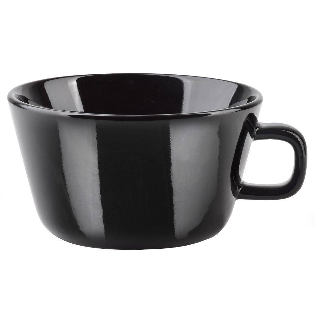 Large black porcelain mug 500 ml with comfortable handle