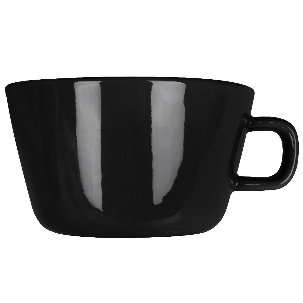 Large black porcelain mug 500 ml with comfortable handle