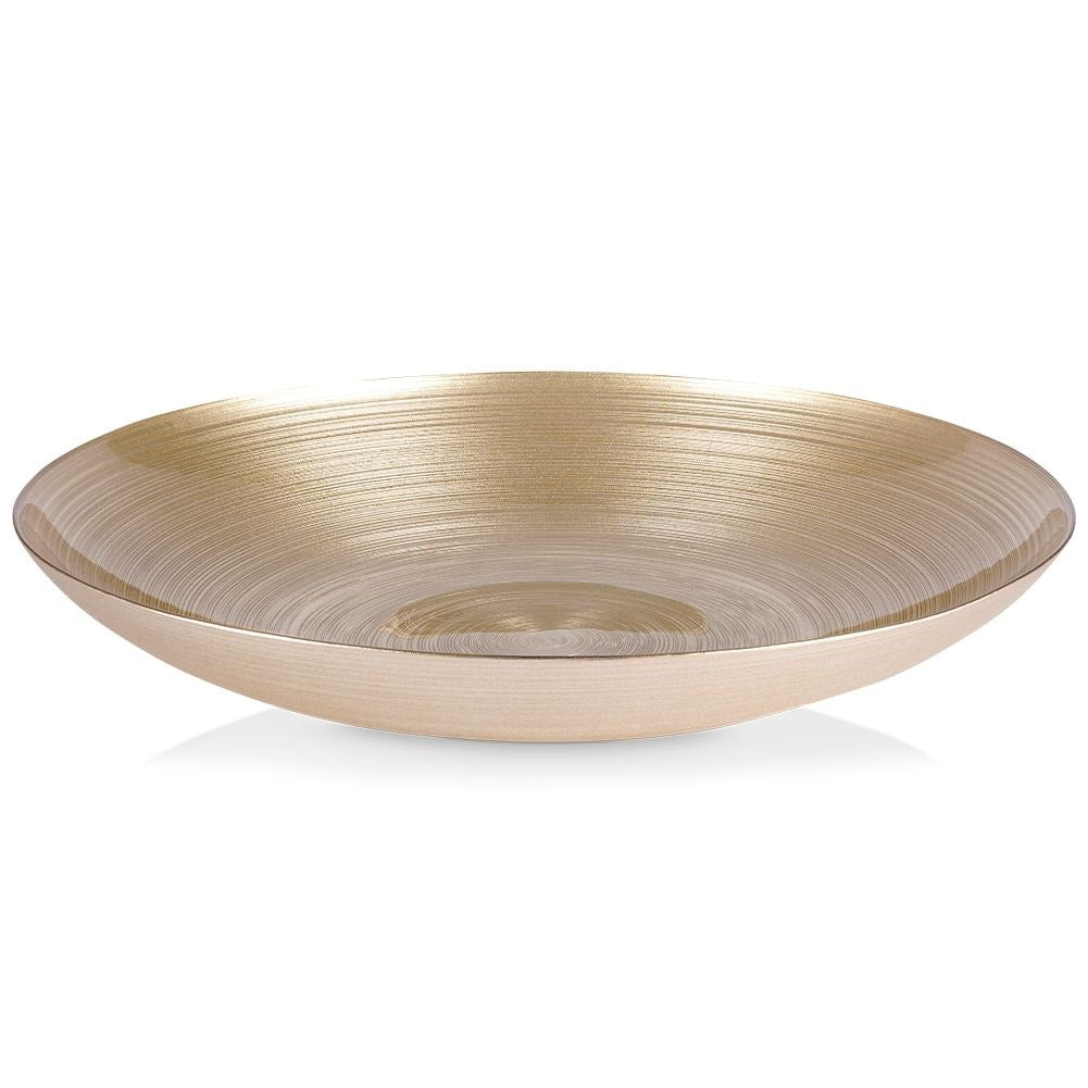 Large bowl in gold colored glass for salad and serving